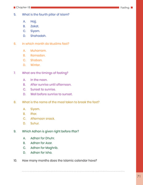 Message of Islam - Workbook - Level 1