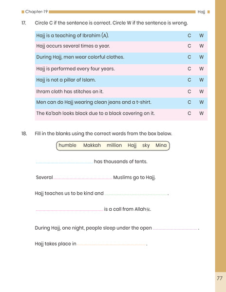 Message of Islam - Workbook - Level 1